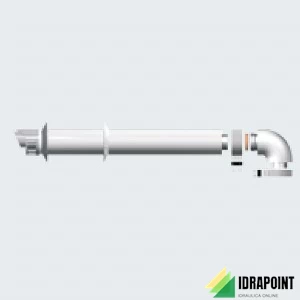 KIT SCARICO COASSIALE Ø 60/100 MM USCITA ORIZZONTALE GRIGIO