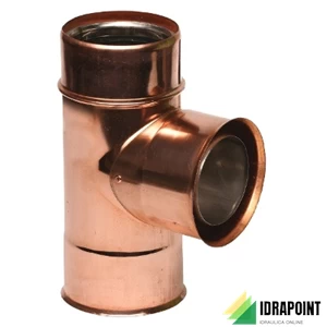 TE 90° DOPPIA PARETE ISOLATO INOX/RAME Ø 80 MM