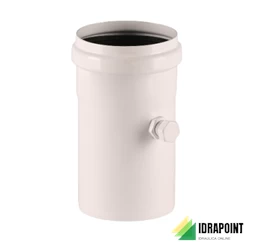 MANICOTTO CON SCARICO CONDENSA ALLUMINIO BIANCO Ø 80 MM M/F