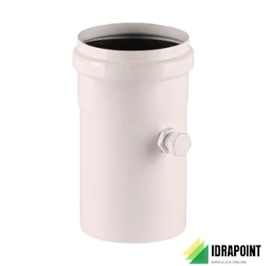 MANICOTTO CON SCARICO CONDENSA ALLUMINIO BIANCO Ø 80 MM M/F