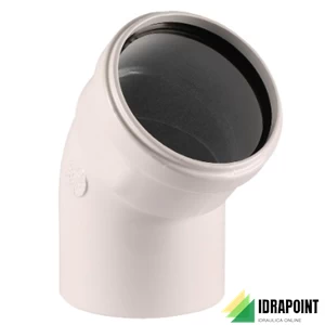 CURVA 45° ALLUMINIO SMALTATO BIANCO Ø 80 MM M/F