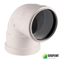 CURVA 90° RAGGIO STRETTO ALLUMINIO BIANCO Ø 80 F/F