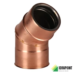 CURVA 45° DOPPIA PARETE ISOLATA INOX/RAME Ø 80 MM