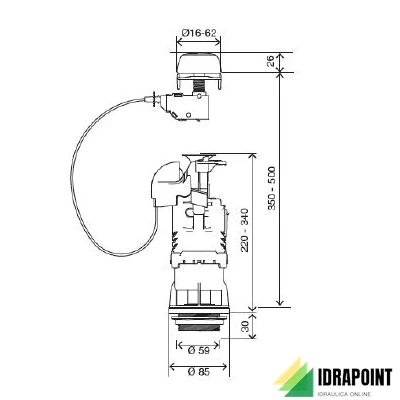 BATTERIA 2 TASTI PER CASSETTA DUO COMANDO A FILO