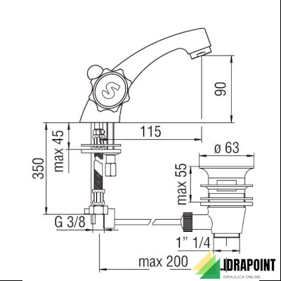 BATTERIA LAVABO 1 FORO - SERIE NUOVA FLORA