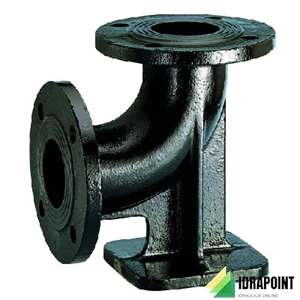 GOMITO A PIEDE FLANGIATO IN GHISA DN 65 - H. 250 MM