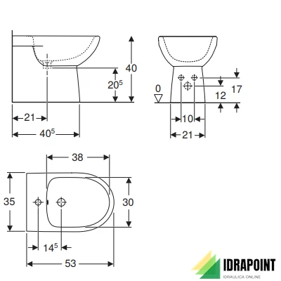 BIDET MONOFORO FILO PARETE - SELNOVA BIANCO