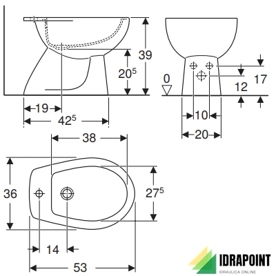BIDET MONOFORO - SERIE COLIBRI' BIANCO