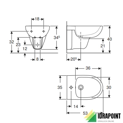 BIDET MONOFORO SOSPESO - SELNOVA BIANCO