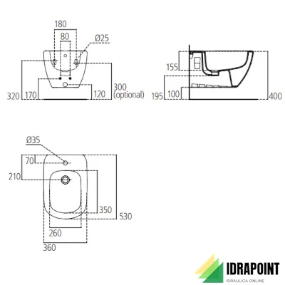 BIDET SOSPESO - SERIE TESI BIANCO EUROPEO