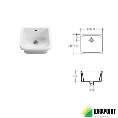 BUTTATOIO IN CERAMICA 420X380 CM BIANCO