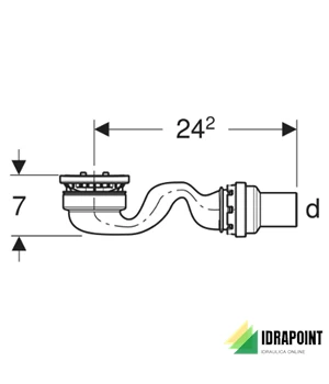 SIFONE H=70 MM PER PIATTI DOCCIA SESTRA