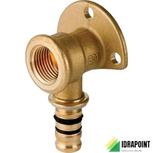 GOMITO FEMMINA A 90° A COMPRESSIONE FLANGIATO - Ø 16X1/2