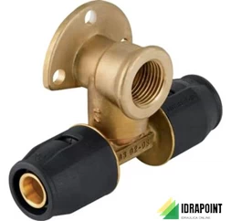 PUSHFIT GOMITO CON TE FLANGIATO DISASSATO Ø 20X1/2