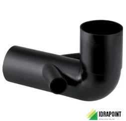 CURVA PER WC A PAVIMENTO DOPPIA IN PE - Ø 110X50 MM