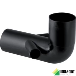 CURVA PER WC A PAVIMENTO DOPPIA IN PE - Ø 110X50 MM