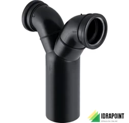 CURVA PER WC SOSPESO DOPPIA IN PE - Ø 110 MM