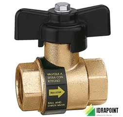 VALVOLA A SFERA A FARFALLA CON RITEGNO BALLSTOP Ø 1/2