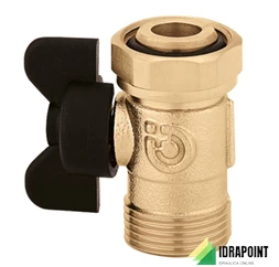 RUBINETTO INTERCETTAZIONE A SFERA CON MANOPOLA Ø 18 MM