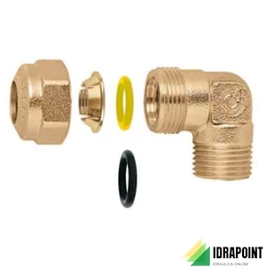 RACCORDO CURVO TENUTA O-RING X TUBO RAME Ø 10 MM