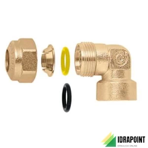 RACCORDO CURVO TENUTA O-RING X TUBO RAME 3/8