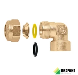 RACCORDO CURVO TENUTA O-RING X TUBO RAME 3/8