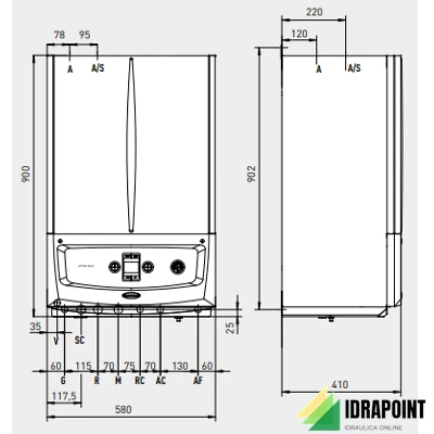 CALDAIA VICTRIX ZEUS 25 ERP  A METANO
