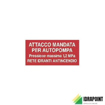 CARTELLO INDICATORE (400 X 200), ATTACCO AUTOPOMPA VV.F.