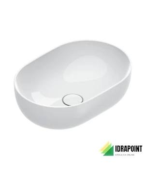 SFERA LAVABO DA APPOGGIO 50X35X16 CM BIANCO LUCIDO
