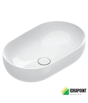 SFERA LAVABO DA APPOGGIO 60X35X16 CM BIANCO LUCIDO