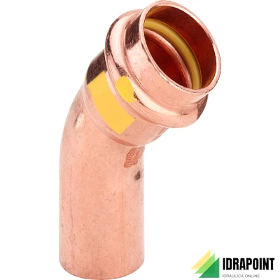 CURVA 45° 2626.1 IN RAME A PRESSIONE X GAS Ø 15 M/F