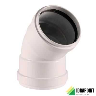 CURVA 45° ALLUMINIO SMALTATO BIANCO Ø 80 MM F/F