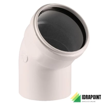 CURVA 45° ALLUMINIO SMALTATO BIANCO Ø 80 MM M/F