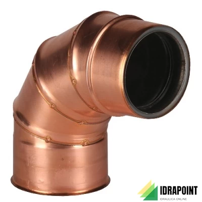 CURVA 90° DOPPIA PARETE ISOLATA INOX/RAME Ø 80 MM