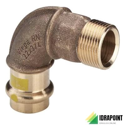 CURVA 90° FR 2614 F. IN BRONZO X GAS Ø 1