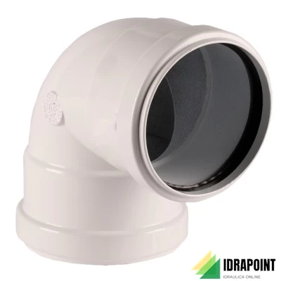 CURVA 90° RAGGIO STRETTO ALLUMINIO BIANCO Ø 80 F/F