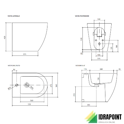 DREAM BIDET FILO PARETE 52X36 CM BIANCO MATT