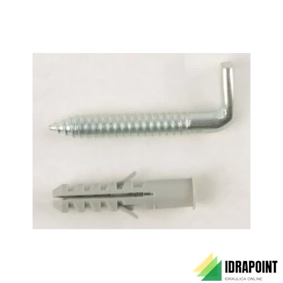 ELEMENTO FISSAGGIO X SCALDABAGNO ACCIAIO ZINC. BIANCO 10X80