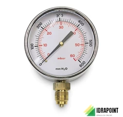 MANOMETRO GAS RADIALE BASSA PRESSIONE DN 80 0/60 MB