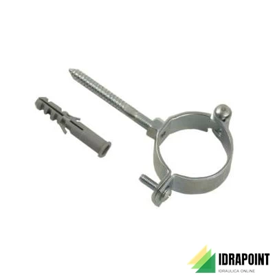 FERMATUBO A CERNIERA CON VITE TASSELLO ACCIAIO ZINC. Ø 3/4