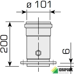 PROLUNGA VERTICALE 200 MM Ø 60/100 C/PRESA FUMI PER UNIQA