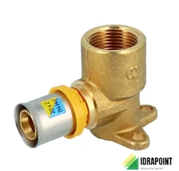 GOMITO MURO CON FLANGIA MULTISTRATO TRIDENT Ø 1/2