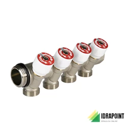 COLLETTORE GIACOMINI 2 VIE C/RUBINETTI Ø 3/4