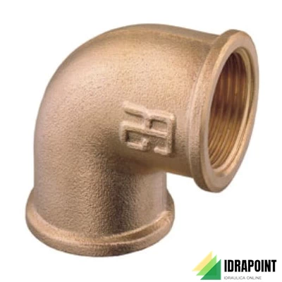GOMITO A 90° IN OTTONE GIALLO F/F Ø 1.1/4