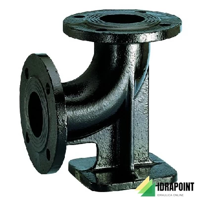 GOMITO A PIEDE FLANGIATO IN GHISA DN 80 - H. 259 MM
