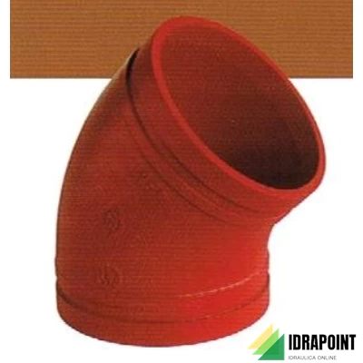 GOMITO A SCANALATO 45° 120 DN 80 Ø 3