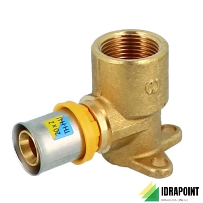 GOMITO MURO CON FLANGIA MULTISTRATO TRIDENT Ø 3/4