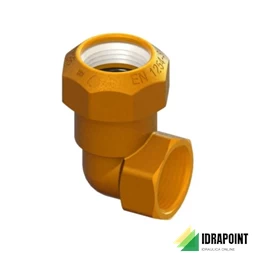 RACCORDO A SQUADRA OTTONE ATTACCO F X TUBO PE Ø 1/2