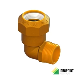 RACCORDO A SQUADRA OTTONE ATTACCO M X TUBO PE Ø 1/2