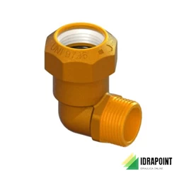 RACCORDO A SQUADRA OTTONE ATTACCO M X TUBO PE Ø 1/2